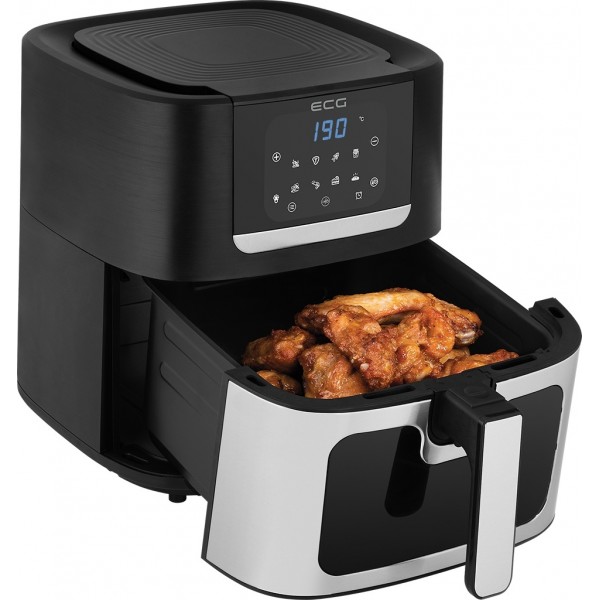 Friteuza cu aer cald ECG AF 8000 Crusty XL, 7 litri, 1700 W, control digital, 8 programe, temperatura 80-200°C Friteuza cu aer cald ECG AF 8000 Crusty XL, 7 litri, 1700 W, control digital, 8 programe, temperatura 80-200°C