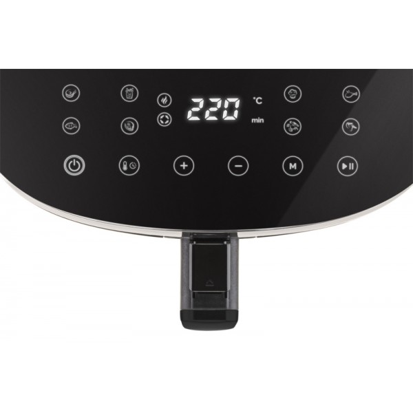 Friteuza cu aer cald ETA Fritta Digi 3168 90000, 1800 W, 7.2 litri, 40-220 °C, 8 programe, control tactil, negru Friteuza cu aer cald ETA Fritta Digi 3168 90000, 1800 W, 7.2 litri, 40-220 °C, 8 programe, control tactil, negru