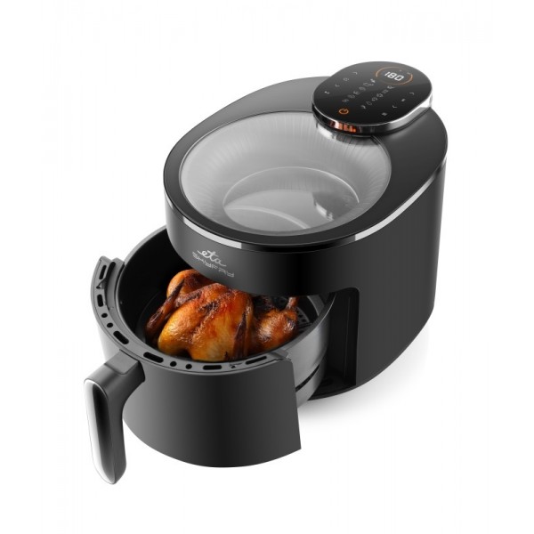 Friteuza cu aer cald ETA SkyFry 5168 90000, 5 litri, 1500 W, 12 programe, control tactil, negru