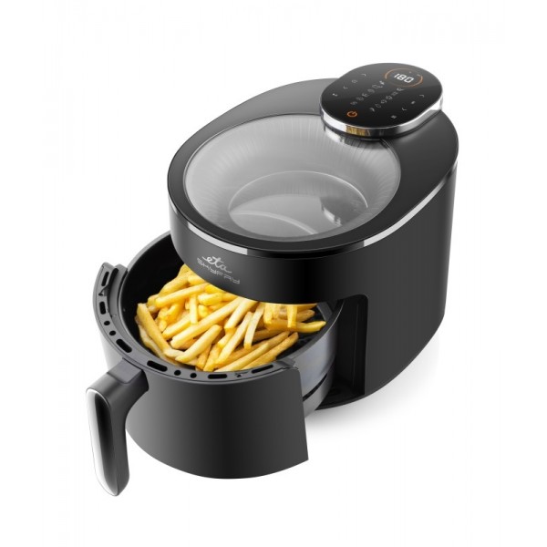 Friteuza cu aer cald ETA SkyFry 5168 90000, 5 litri, 1500 W, 12 programe, control tactil, negru