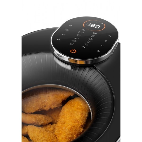 Friteuza cu aer cald ETA SkyFry 5168 90000, 5 litri, 1500 W, 12 programe, control tactil, negru