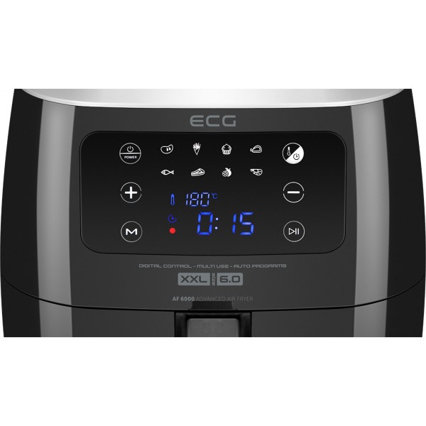 Friteuza cu aer fierbinte ECG AF 6000, 7 litri, 1800 W, 8 programe, control temperatura 30-200°C Friteuza cu aer fierbinte ECG AF 6000, 7 litri, 1800 W, 8 programe, control temperatura 30-200°C
