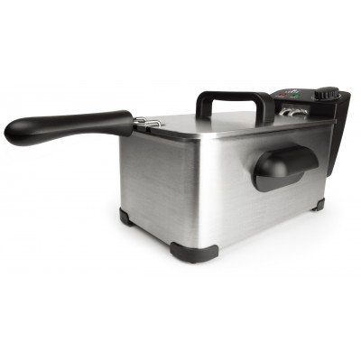 Friteuza cu ulei LENTZ 10200, 3 litri, 2000 W, termostat cu reglare continua 150-190°, otel inoxidabil