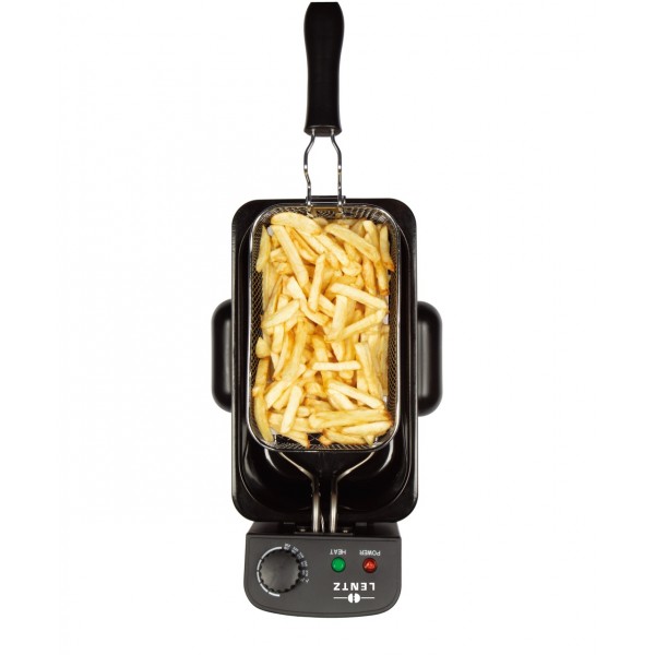 Friteuza cu ulei LENTZ 10200, 3 litri, 2000 W, termostat cu reglare continua 150-190°, otel inoxidabil