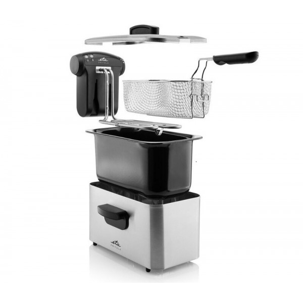 Friteuza ETA Fritola 3172, 2000W, 3 litri, otel inoxidabil, control temperatura 150-190 °C Friteuza ETA Fritola 3172, 2000W, 3 litri, otel inoxidabil, control temperatura 150-190 °C