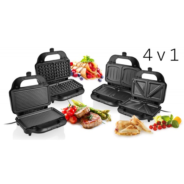 Sandwich-maker 4 in 1, ETA Sorento 3151, 900 W, otel inoxidabil, 4 tipuri de placi detasabile