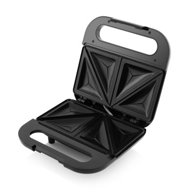 Sandwich maker ETA Krusto 4163 90000, 750W, 4 sandwich-uri triunghiulare, placi nonaderente, otel inoxidabil