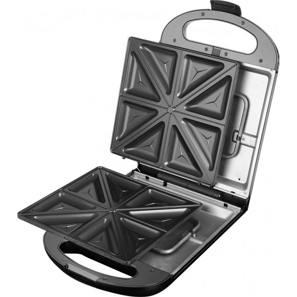Sandwich maker grill ECG S 4310, 1200 W, 3 tipuri de placi interschimbabile 23 x 23 cm, unghi deschidere 105° Sandwich maker grill ECG S 4310, 1200 W, 3 tipuri de placi interschimbabile 23 x 23 cm, unghi deschidere 105°
