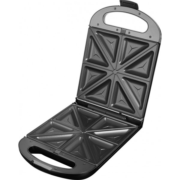 Sandwich maker grill ECG S 4310, 1200 W, 3 tipuri de placi interschimbabile 23 x 23 cm, unghi deschidere 105° Sandwich maker grill ECG S 4310, 1200 W, 3 tipuri de placi interschimbabile 23 x 23 cm, unghi deschidere 105°