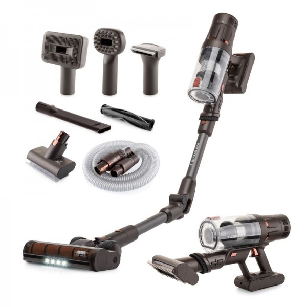 Aspirator vertical 3 in 1 ETA Terier 5247 90000, motor digital 500 W, baterie Li-Ion 25,2 V, afisaj OLED, maro