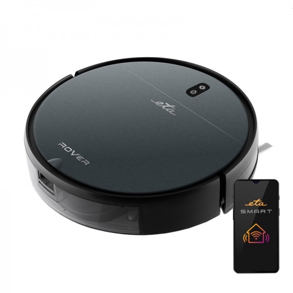 Robot aspirator si mop ETA Rover 1248 90010, Li-Ion 14.4 V/ 2600 mAh, telecomanda, tehnologie SMART, gri antracit Robot aspirator si mop ETA Rover 1248 90010, Li-Ion 14.4 V/ 2600 mAh, telecomanda, tehnologie SMART, gri antracit