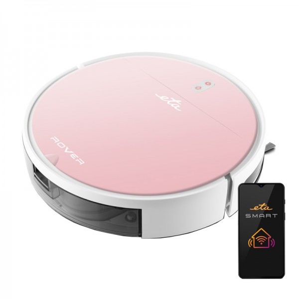 Robot aspirator si mop ETA Rover 1248 90030, Li-Ion 14.4 V/ 2600 mAh, telecomanda, tehnologie SMART, roz Robot aspirator si mop ETA Rover 1248 90030, Li-Ion 14.4 V/ 2600 mAh, telecomanda, tehnologie SMART, roz