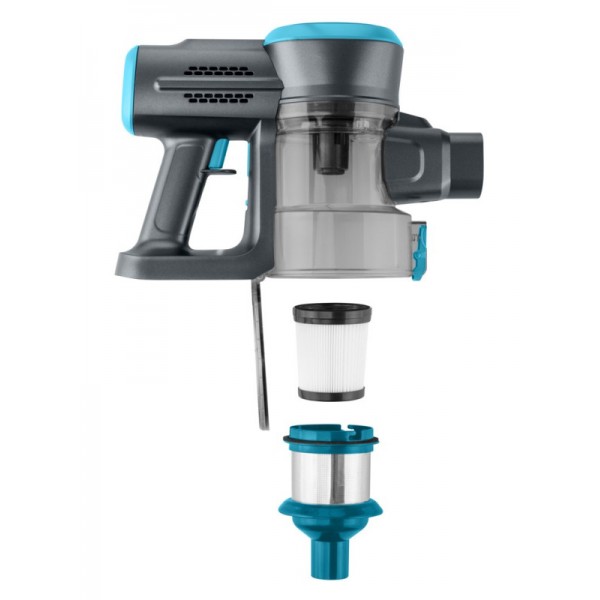 Aspirator vertical 2 in 1 ETA Fenix 1233 90000, baterie Li-Ion 25.2 V / 2200 mAh, recipient 0.6 l, gri cu albastru Aspirator vertical 2 in 1 ETA Fenix 1233 90000, baterie Li-Ion 25.2 V / 2200 mAh, recipient 0.6 l, gri cu albastru