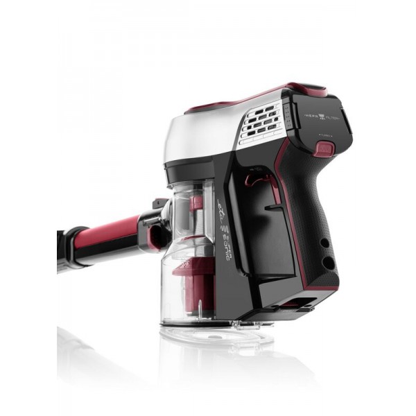 Aspirator vertical 2 in 1 fara fir ETA Elastic 2231, Li-ion 21.6 V, 0.45 l, tub flexibil, negru cu rosu Aspirator vertical 2 in 1 fara fir ETA Elastic 2231, Li-ion 21.6 V, 0.45 l, tub flexibil, negru cu rosu