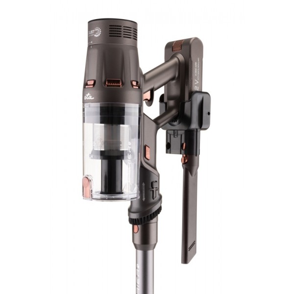 Aspirator vertical 3 in 1 ETA Terier 5247 90000, motor digital 500 W, baterie Li-Ion 25,2 V, afisaj OLED, maro