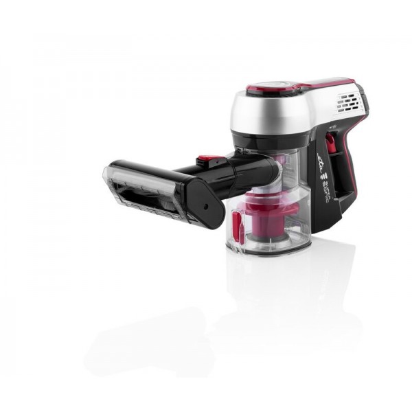 Aspirator vertical 2 in 1 fara fir ETA Elastic 2231, Li-ion 21.6 V, 0.45 l, tub flexibil, negru cu rosu Aspirator vertical 2 in 1 fara fir ETA Elastic 2231, Li-ion 21.6 V, 0.45 l, tub flexibil, negru cu rosu