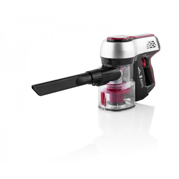 Aspirator vertical 2 in 1 fara fir ETA Elastic 2231, Li-ion 21.6 V, 0.45 l, tub flexibil, negru cu rosu Aspirator vertical 2 in 1 fara fir ETA Elastic 2231, Li-ion 21.6 V, 0.45 l, tub flexibil, negru cu rosu