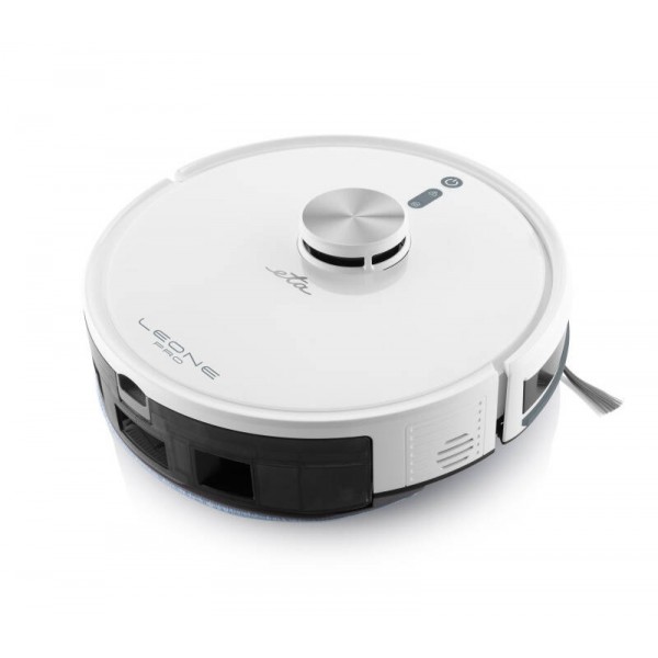 Robot aspirator si mop ETA Leone Pro 6244 90000, baterie Li-Ion 14.4 V/ 5200 mAh, Wi-Fi, navigatie laser, motor digital, alb