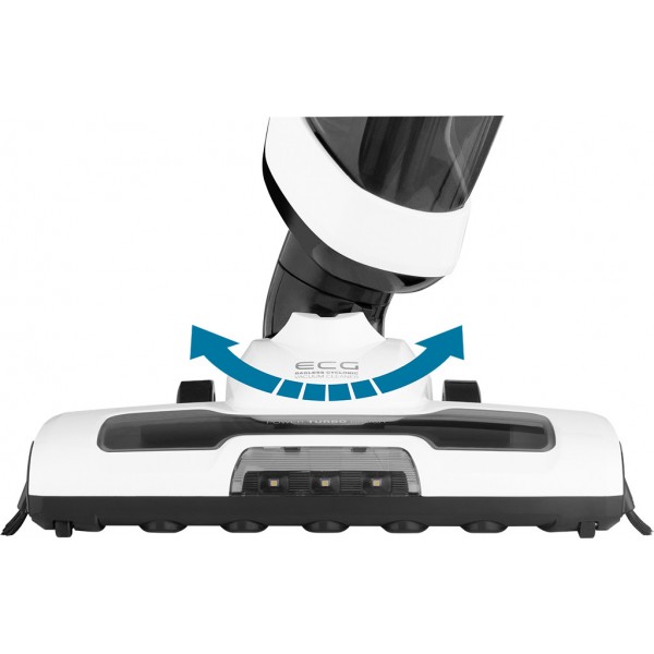 Aspirator vertical si mop 3 in 1 fara fir ECG VT 4420 Simon, 75 W, baterie Li-Ion 14.8 V, 600 ml, alb