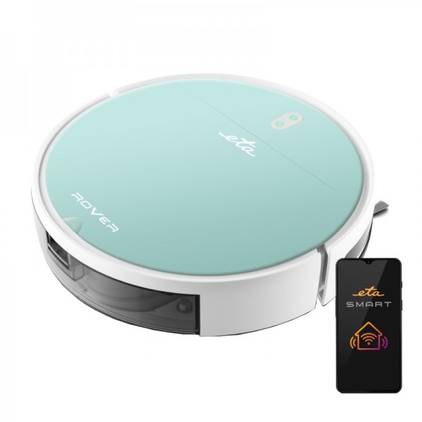 Robot aspirator si mop ETA Rover 1248 90020, Li-Ion 14.4 V/ 2600 mAh, telecomanda, tehnologie SMART, verde mentol Robot aspirator si mop ETA Rover 1248 90020, Li-Ion 14.4 V/ 2600 mAh, telecomanda, tehnologie SMART, verde mentol