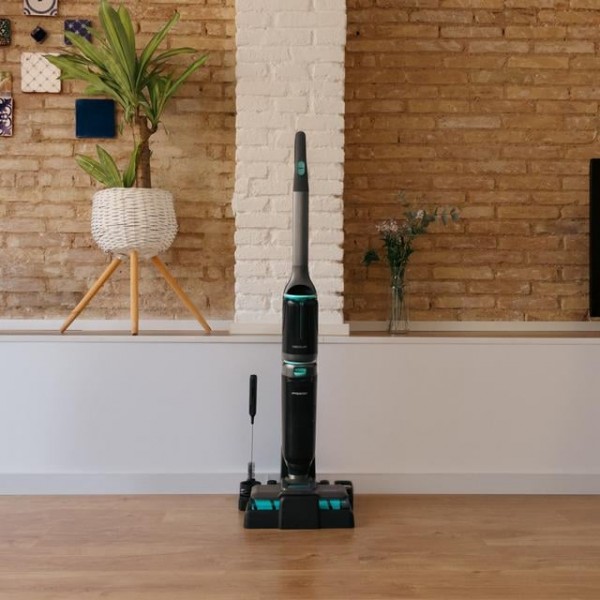 Aspirator vertical cu functie mop Cecotec FreeGo Wash&Vacuum Spray, 250W, Autonomie 30minute, 2 rezervoare, Baza cu autocuratare (05852)