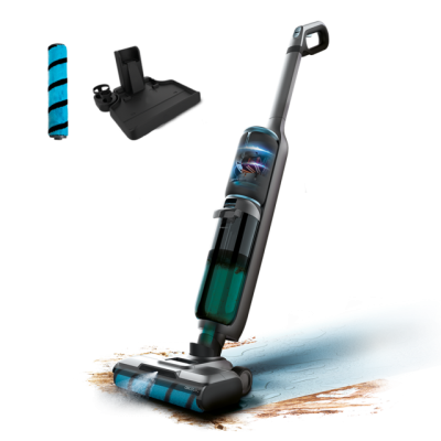 Aspirator vertical cu functie mop Cecotec FreeGo Wash&Vacuum Spray, 250W, Autonomie 30minute, 2 rezervoare, Baza cu autocuratare (05852)