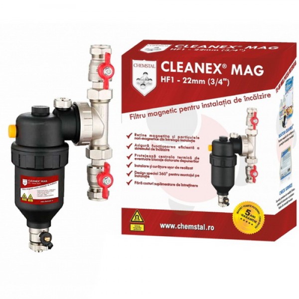 Filtru Antimagnetita Cleanex HF1 3/4 + robineti si solutie de curatare Filtru Antimagnetita Cleanex HF1 3/4 + robineti si solutie de curatare