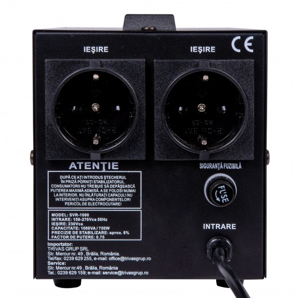 Stabilizator de tensiune cu releu Conter AVR SVR 1000VA / 750W (1041971)