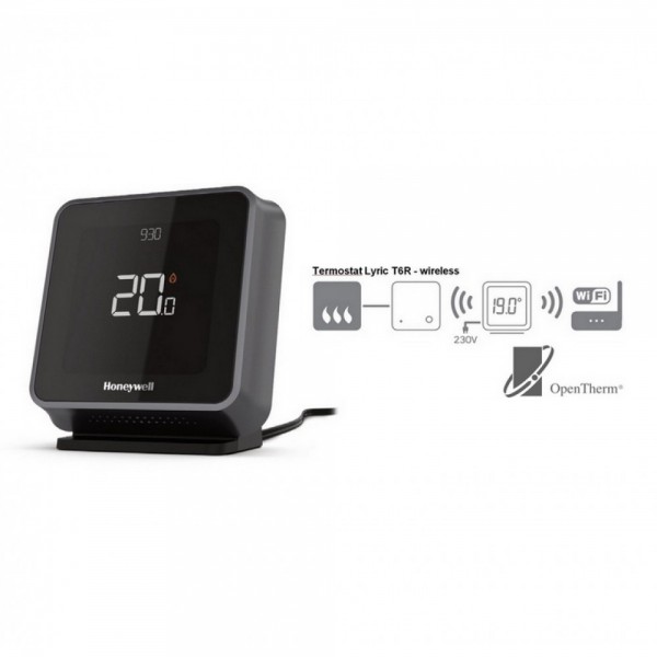 Termostat ambiental Honeywell T6R Lyric wireless, programabil, inteligent, conectare internet (Y6H910RW4055)