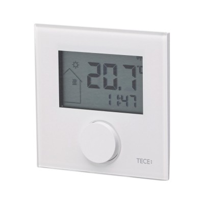 TECE Termostat de camera TECEfloor RT-D Design 230 Control, sticla alba (77410039)