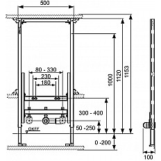TECE Modul bideu TECEprofil, H 1120 mm (9330000)