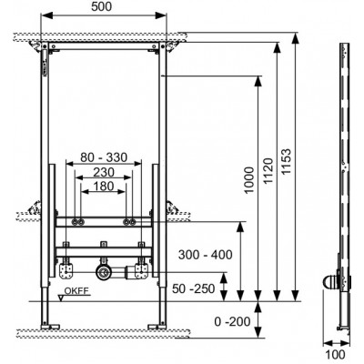 TECE Modul bideu TECEprofil, H 1120 mm (9330000)