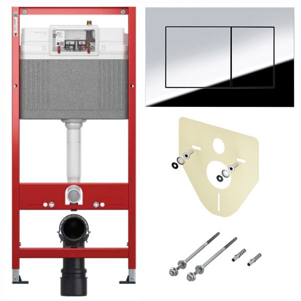 Pachet rezervor TECEbase, sistem de fixare, iz. fonica si clapeta TECEnow, crom lucios (9400412) Pachet rezervor TECEbase, sistem de fixare, iz. fonica si clapeta TECEnow, crom lucios (9400412)