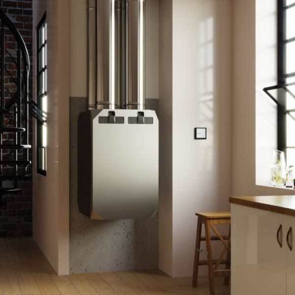 Centrală de ventilație cu recuperare de căldura BSK NOTUS 350 V1, cu preheater de 1000W, pentru perete (NOTUS350V1/EH1)
