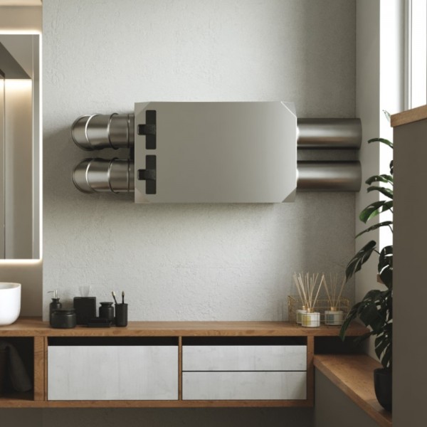 Centrală de ventilație cu recuperare de căldura BSK NOTUS 350 V1, cu preheater de 1000W, pentru perete (NOTUS350V1/EH1)