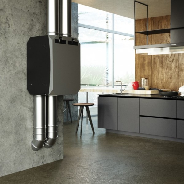 Centrală de ventilație cu recuperare de căldura BSK NOTUS 350 V1, cu preheater de 1000W, pentru perete (NOTUS350V1/EH1)