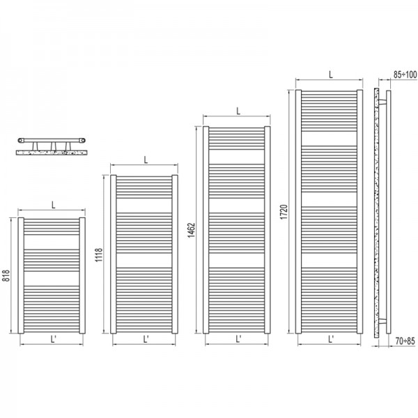 Radiator portprosop Ares alb 1720/500 Radiator portprosop Ares alb 1720/500