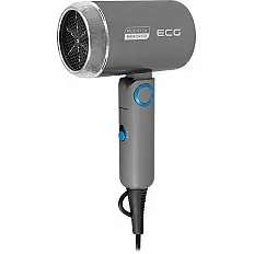 Uscator de par pentru voiaj ECG Grigio Piccolo, 1200 W, 2 viteze, 2 niveluri de temperatura, maner pliabil, gri