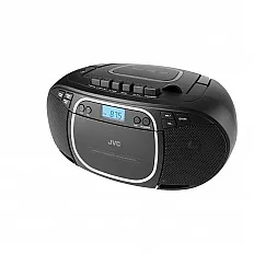 Radio cu casetofon si player CD JVC RC-E451B, 2 x 1.6 W RMS, FM, Bluetooth, USB, MP3, AUX IN, negru