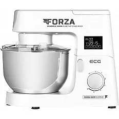 Robot de bucatarie ECG FORZA 5500 Giorno Bianco, 1500 W, 6,5 litri, panou de control tactil, sistem de amestecare planetar