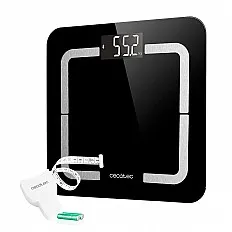 Cantar de baie digital Cecotec 4090 Surface Precision 9500 Smart Healthy, Ecran LCD, Maxim 180 kg, TenBIA, Four Precision, BabyWeight, Negru (04090)