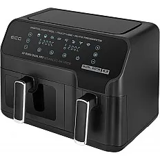 Friteuza dubla cu aer cald ECG AF 8300 Dual Fry, 5.2 + 3.1 litri, 2700 W, 8 programe, control temperatura 80-200°C