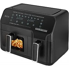 Friteuza dubla cu aer cald ECG AF 8300 Dual Fry, 5.2 + 3.1 litri, 2700 W, 8 programe, control temperatura 80-200°C