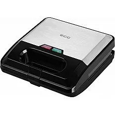 Sandwich-maker ECG S3173 3in1 Triangle, 750W, 3 tipuri de placi detasabile, negru-otel inoxidabil