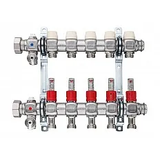 Kermi Colector-Distribuitor 10 circuite 1" cu debitmetre 3/4" Eurocon (SFVT1001000)