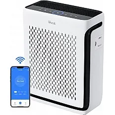 Purificator de aer Smart Levoit Vital 100S Wi-Fi, Filtru True HEPA, Carbon Activ, Acoperire până la 48 m², Nivel Zgomot 23 dB, Senzor Calitate Aer, Mod Noapte, Alb (Vital100S)
