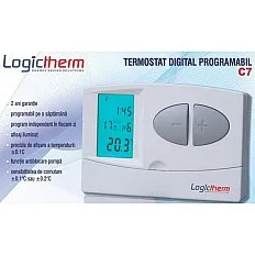 Termostat de ambient cu fir Logictherm C7 programabil (WAT 128)