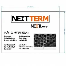 NEXTTERM NextLevel Placa cu nut-uri, 20 mm (EPS 150)