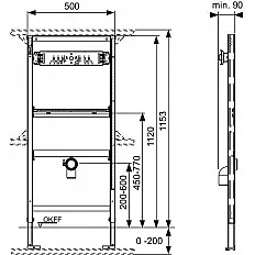 TECE Modul urinal TECEprofil fara supapa de spalare, H 1120 mm (9320010)