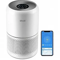 Purificator de aer Smart Levoit Core 300S Wi-Fi, Filtru 3 in 1 True HEPA, Carbon Activ, Senzor Calitate Aer, Mod Auto, Alexa, Google Home, Panou Comanda Touch Screen, Control Remote, Alb (Core300S)